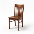 Leahsonny Walnut Wood Dining Chairs Set of 4, Armless Kitchen Chairs with Solid Rubber Wood Legs, Non-Slip Foot Pads, Max Load 400 Lbs, Farmhouse High Ladder Back Dining Room Chairs