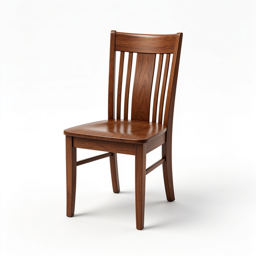 Leahsonny Walnut Wood Dining Chairs Set of 4, Armless Kitchen Chairs with Solid Rubber Wood Legs, Non-Slip Foot Pads, Max Load 400 Lbs, Farmhouse High Ladder Back Dining Room Chairs