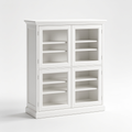 Leahsonny White Tall Kitchen Pantry Cabinet with 4 Doors and Adjustable Shelves, Freestanding Storage Cupboard for Dining Room, Living Room, Laundry, and Bathroom