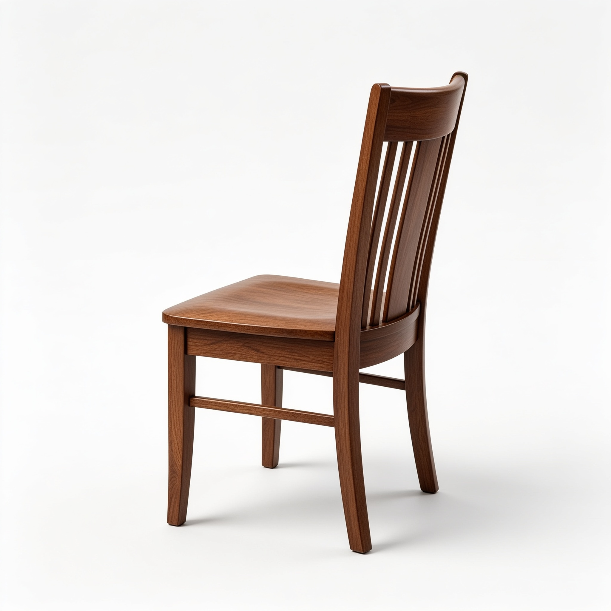 Leahsonny Walnut Wood Dining Chairs Set of 4, Armless Kitchen Chairs with Solid Rubber Wood Legs, Non-Slip Foot Pads, Max Load 400 Lbs, Farmhouse High Ladder Back Dining Room Chairs